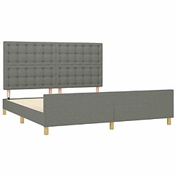 Acheter Maison Chic Lit adulte - Cadre Structure de lit avec tête de lit Contemporain Gris foncé 160 x 200 cm Tissu -MN59408