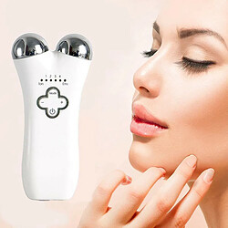 Chrono Lève-visage à micro-courant EMS Lifting et raffermissement du visage Masseur 3D Masseur facial Lève-visage à micro-courant Machine d'élimination des rides Rajeunissement de la peau(Blanc)