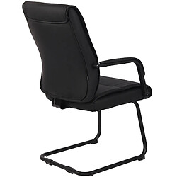 Avis Decoshop26 Lot de 2 fauteuils de bureau chaises visiteur avec accoudoirs rembourrage confortable en PVC noir et métal noir 10_0001893