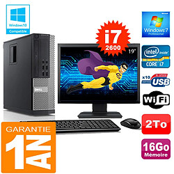 PC DELL 990 SFF Core I7-2600 Ram 16Go Disque 2 To Wifi W7 Ecran 19" - Occasion