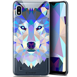 Caseink Coque Pour Samsung Galaxy A10 (6.2 ) [Gel HD Polygon Series Animal - Souple - Ultra Fin - Imprimé en France] Loup