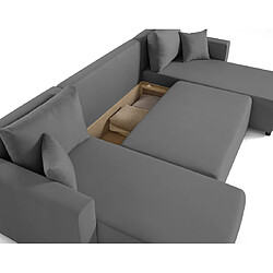 Avis Bestmobilier Regala - canapé panoramique - 7 places - convertible avec coffre - en tissu