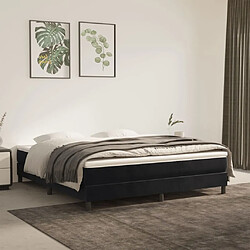 Maison Chic Lit Adulte - Lit simple Lit à sommier tapissier et matelas moelleux - Meuble de Chambre - Noir 160x200 cm Velours -MN12797