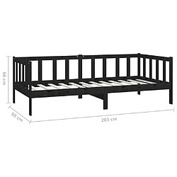 Acheter vidaXL Lit de repos avec matelas 90x200 cm Noir Bois de pin massif