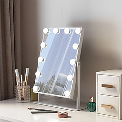 FENCHILIN Miroir de maquillage 30 x 41cm Rotation libre Blanc