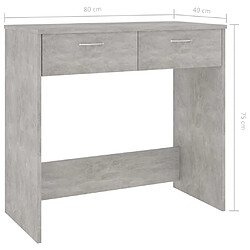 Avis Helloshop26 Bureau table poste de travail meuble d'ordinateur informatique étude 80 x 40 x 75 cm bois d’ingénierie gris 02_0023846