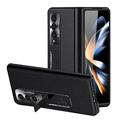 Coque en TPU + PU avec béquille pour votre Samsung Galaxy Z Fold4 5G - noir