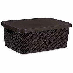 Kipit Boîte de rangement avec couvercle Marron Plastique 13 L 28 x 15 x 39 cm (12 Unités)