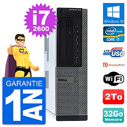 PC Dell OptiPlex 990 DT Intel i7-2600 RAM 32Go Disque Dur 2To Windows 10 Wifi - Occasion