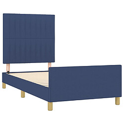 Acheter Maison Chic Lit adulte - Cadre Structure de lit avec tête de lit Contemporain Bleu 100 x 200 cm Tissu -MN33227