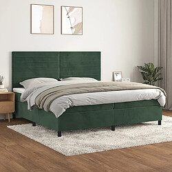 vidaXL Sommier à lattes de lit et matelas Vert foncé 200x200cm Velours