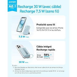 SANAG Zolo Power Bank Magnétique, Batterie Externe Portable 10000Mah Sans Fil Avec Recharge Rapide 30 W ., Câble Usb-C Intégré Et Support Ajustable, Pour Iphone Séries 15/14, Airpods, Et Bien Plus