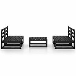 Avis Maison Chic Salon de jardin 5 pcs - Table et chaises d'extérieur - Mobilier/Meubles de jardin Moderne noir bois de pin massif -MN19129