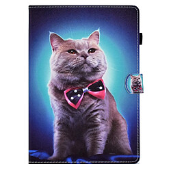 Etui en PU avec support et porte-cartes chat pour votre Lenovo Tab M10 TB-X605F