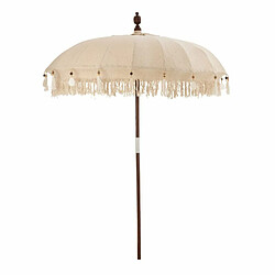 Paris Prix Parasol Déco Pompons & Coquillages 250cm Beige