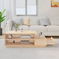 Avis Maison Chic Table basse,Table Console Table d'appoint, Table pour salon 120x50x40,5 cm Bois massif de pin -MN83032