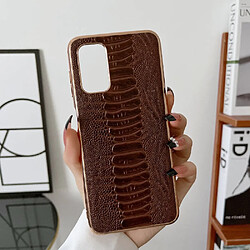 Coque en TPU + cuir véritable texture crocodile, anti-chutte, électroplaqué pour votre Xiaomi Redmi Note 11 4G (Qualcomm)/Note 11S 4G - café