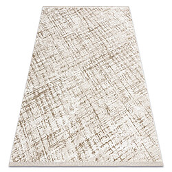 RUGSX Tapis moderne DUKE 51550 beige crème - Treillis, structuré, très doux, franges 280x370 cm