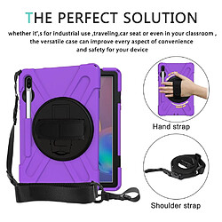 Avis Coque en TPU combo en forme de x avec béquille et dragonne violet pour votre Samsung Galaxy Tab S6 SM-T860 (Wi-Fi)/T865 (LTE)