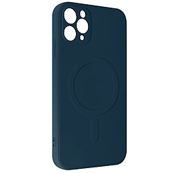 Avizar Coque Magsafe iPhone 11 Pro Max Silicone Soft-touch Mag Cover bleu nuit