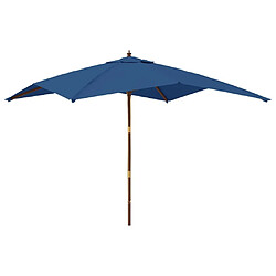 Maison Chic Parasol Jardin | Parasol de jardin avec mat en bois bleu azuré 300x300x273 cm - GKD49772