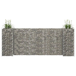 Maison Chic Jardinière à gabion,Bac à fleurs - pot de fleur en H Fil d'acier 260x40x100 cm -GKD16022