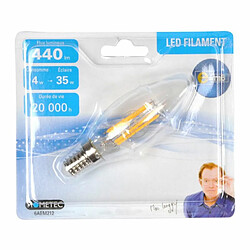 Paris Prix Ampoule LED Filament Flamme 4W 10cm Orange