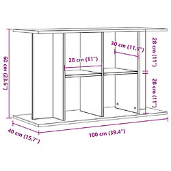 vidaXL Support d'aquarium chêne artisanal 100x40x60 cm bois ingénierie pas cher