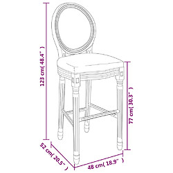 vidaXL Tabourets de bar lot de 2 blanc lin pas cher