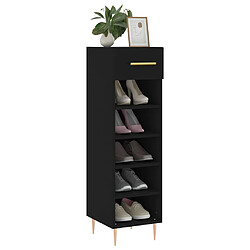 Avis Maison Chic Armoire à Chaussures Noir,Meuble de Rangement à Chaussures 30x35x105 cm bois d'ingénierie -MN34334