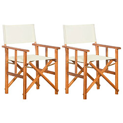 vidaXL Chaises de metteur en scène lot de 2 Bois massif d'acacia