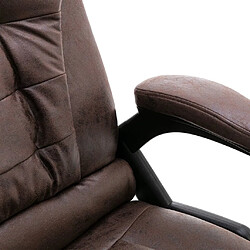 Helloshop26 Chaise fauteuil siège de bureau informatique étude de massage foncé similicuir daim brun 02_0024013 pas cher