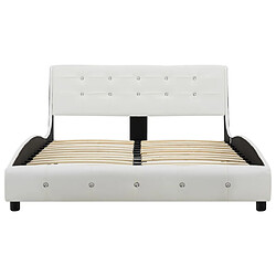 Avis vidaXL Lit avec matelas Blanc Similicuir 120x200 cm