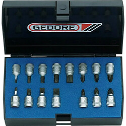 Gedore Coffret d'embouts de vissage 1/4'', 15 pièces