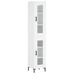 vidaXL Buffet haut Blanc 34,5x34x180 cm Bois d'ingénierie