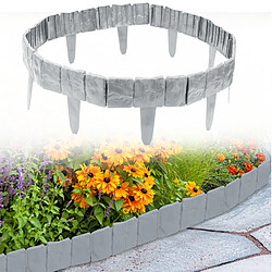 Acheter Einfeben 20 pièces bordure de pelouse plastique 2,5 m aspect pierre bordure de jardin, bord de tonte bordure de lit palissade , gris