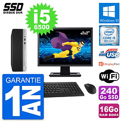 PC HP ProDesk 400 G4 SFF Ecran 22" i5-6500 RAM 16Go SSD 240Go Windows 10 Wifi - Occasion