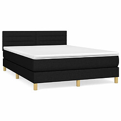 Maison Chic Lit Adulte - Lit simple Lit à sommier tapissier avec matelas moelleux - Meuble de Chambre - Noir 140x190 cm Tissu -MN66664