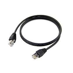 Câble Réseau Rj45 Equipé Cat.6 Noir 1M