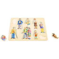 Small Foot 11501 Set de Puzzle Bois avec Motifs détaillés sur la Famille, à partir de 12 Mois Jouets, Multicolore