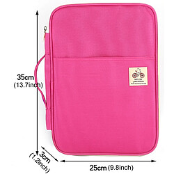 Acheter Wewoo Fournitures de bureau Multi-purpose Zipper rose Document Folder A4 sac de rangement