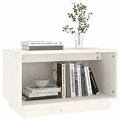 Maison Chic Meuble TV scandinave - Banc TV pour salon Blanc 60x35x35 cm Bois de pin massif -MN39560 pas cher