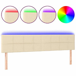 Maison Chic Tête de lit scandinave à LED,meuble de chambre Crème 180x5x78/88 cm Tissu -MN55759