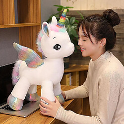 Universal 60cmunicorn rêve arc-en-ciel en peluche de haute qualité cheval pp coton en peluche (blanc)