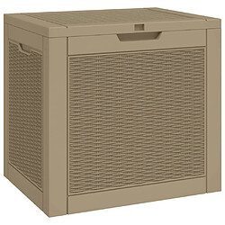 vidaXL Boîte de stockage de jardin marron clair 55,5x43x53 cm PP