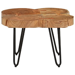 vidaXL Table basse 36 cm 4 troncs bois d'acacia massif