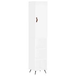 vidaXL Buffet haut Blanc 34,5x34x180 cm Bois d'ingénierie