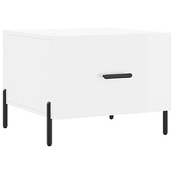 Maison Chic Table basse,Table Console Table d'appoint, Table pour salon blanc brillant 50x50x40 cm bois d'ingénierie -MN41795