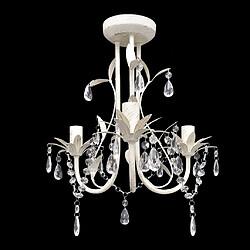 Acheter Helloshop26 Lustre plafonnier suspendu lampe antique cristal 30 cm blanc 2402016