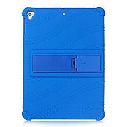 Coque en silicone Souple avec béquille bleu pour votre Apple iPad Air (2020)/iPad Air 2/iPad 9.7 pouces (2017)/iPad 9.7 pouces (2018)